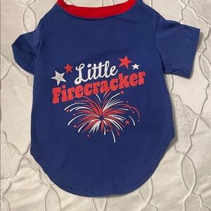 Firecracker Dog Tee - Blue & Red